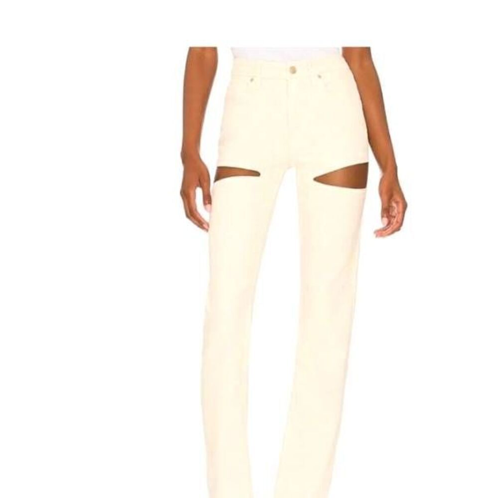 Good American Cream Skinny Jeans